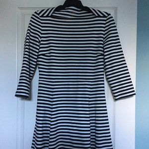 Kate Spade Boat Neck Black & White striped Dress